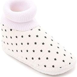 Small Star Unisex-Baby Infant Soft White Booties for 0-6 Month's and 6-12 Month's-image-1