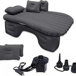 Comfortable Inflatable Mattress Multipurpose Portable & Compact Back Seat for Travel Sleeping with Pump,Black Car Inflatable Bed Universal for car,SUV,UTV,MPV etc.-image-1