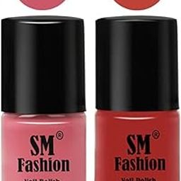 SM FASHION Long Lasting Nail Polish | Nail Paint Combo 7 ml Each) - Set of 2 Nude Pink-Dark Nude-image-48