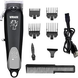 WMARK NG-103B Tiger Roar Professional Hair Clipper Digital Display 6500 RPM Motor Stainless steel Blade USB Charging 4 Guide Comb Taper Lever Adjustments Runtime 200 min 2500 mAh Li-ion Battery, Black-image-56