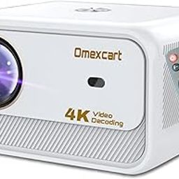 Omexcart 4K Decoding Android Wifi6 BT 5.0 Short Throw 9000 Lumens (600 Ansi) Dolby (9500 lm / 2 Speaker/Wireless/Remote Controller) Portable Projector-image-2