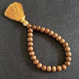 RDK SON'S White Sandalwood (Safed Chandan) Knotted Mala Bracelet 10 Mm 27+1 Beads Prayer Mala, Sandalwood Bracelet Quarter Mala For Unisex Adult-7