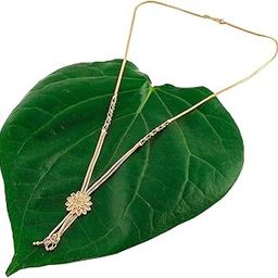 Soni Designs Traditional, Gold Plated, Black Beads Mangalsutra, Golden S Hook Chain for Women (Golden Dokiya No 10)-image-100