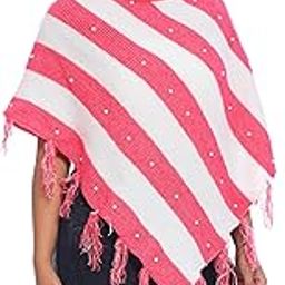 Women's Winter Poncho | Designer Woolen Shrug | Pink Top Coat-20