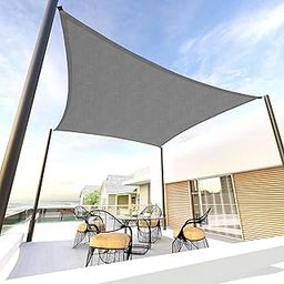 GREEN DECOR-HDPE Fabric 85-90% Sun Blockage Shade Sail(Grey Color, 14X13 Feet, Piece of 1) with SS Hook Protect from Sun&UVRays Suitable for Canopy,CarParking,Outdoor,Garden,Balcony,Tent-picture-27