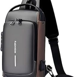 Sling Bag For Men CrossBody Backpack For Men Women, Anti-Theft Chest Bag With USB Charging Port,Messenger Bags, Waterproof Casual Shoulder Bag (MultiColor)-image-18