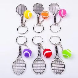 Happier You Lawn Tennis Keychain | Tennis Racket Ball Keychain for Lawn Tennis lover (Random colour pack of 1)-picture-29