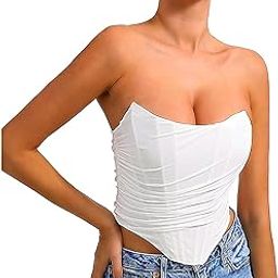White Corset Vintage Crop top-image-15