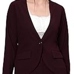 Women Solid Single-Breasted One Button Blazer-image-21