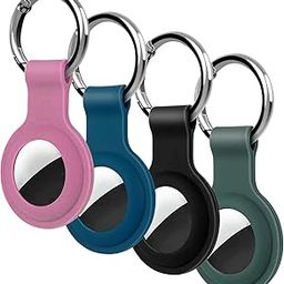 4 Pcs Airtag Protective Case Locator Tracker Anti-Loss Key Chain Waterproof Protective Case Protection Airtag Case Airtag Key Chain (Pink Green Black Blue)-20