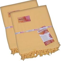 NIC Handloom Bhagalpuri Andi Dull Chadar Perfect for Summer, AC Comfort, and Mild Winter 100% Pure Dull Premium Chadar for All Season YELLOW (Pack of 2)-picture-28