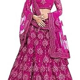 Women's Net Semi-stitched Lehenga Choli With Dupatta-image-5