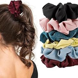 TASU Classic Satin Silk Scrunchies For Women And Girls Set Of 6 Scrunchie for Less Hair fall Hairbands Rubber Band Scrunchies For Girls Best Gift For Mom, Sister And Girlfriend, Multi-image-58