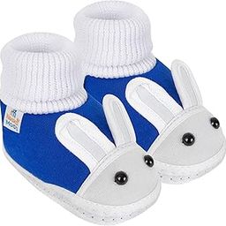 Unisex Baby Booties for 6 to 12 Months (White,Blue Color)-image-3