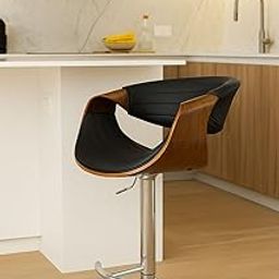 INNOWIN Om Rev Adjustable Wooden Bar Stool with Backrest | Modern Swivel Counter Chair for Kitchen, Dining, Cafe, Restaurant, Pub, Hotel & Bar-image-8