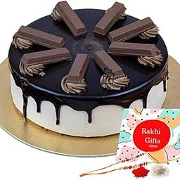 EG2i KitKat Chocolate Cake with Rakhi for Brother | Rich Creamy Chocolate Cake Decorated with KitKat Bars | Perfect Raksha Bandhan Gift Combo | With Same Day Delivery-image-85