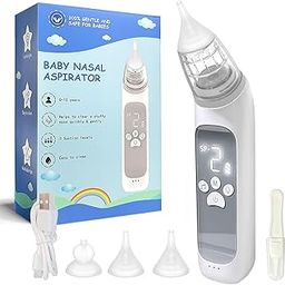 Electric Nasal Aspirator, Snot Aspirator for Children, Automatic Snot Sucking with 3 Suction Levels and 3 Silicone Tips USB Charging Music Soothing Function and Seven Colour Lights-image-50