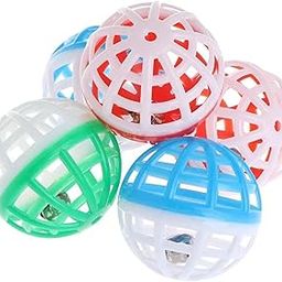 Foodie Puppies Bird Interactive Toy Ball with Bell - (Lattice, Pack of 5), Colorful Plastic Jingle Rattle Chase Mini Ball Bell Parakeet, Cockatiel, Budgerigar, Parrots (Size: 4cm)-image-91