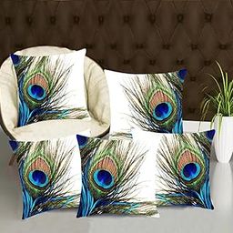 A CUBE LUXURY SOLUTIONS Cushion Covers 18 inch x 18 inch Set of 5 Multi Colored Decorative Hand Made Jute Throw 45X45 CM Pillow Cover/Cushion Cover-51