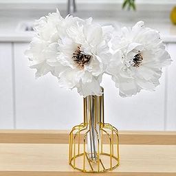 CURATED CART 3-Piece White Peony Artificial Silk Big Flower Bouquet - Perfect for Wedding & Party Decor, Cake & Anniversary Centerpiece, Home & Office Decoration, Indoor Floral Arrangements-image-90