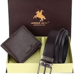 Frank Brown Wallet & Black/Brown Reversible Belt Combo Gift Box for Men | Gift Hamper for Men's | Classic Mens Wallet-image-1