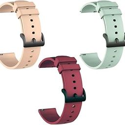 19mm Watch Strap Band Soft Silicone Replacement Wristband with Metal Buckle Straps Belt Compatible with Noise ColorFit Pulse, Beat, Pro 2/Oxy & Boat Strom (19MM) Peach,Wine,Sea-Green-92