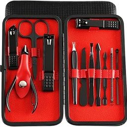 Calyrex 12 Pieces Manicure Set - Stainless Steel Manicure Nail Clippers Pedicure Kit - Professional Grooming Kits, Nail Care Tools with Luxurious Travel Case Red-image-73
