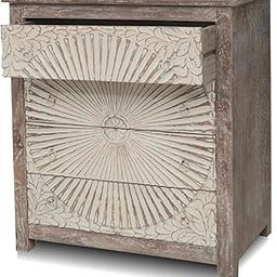 APRODZ Hand-Carved Solid Mango Wood Chest of Drawers – Rustic Wooden Storage Cabinet with 4 Spacious Drawers for Bedroom, Living Room, or Hallway-image-69