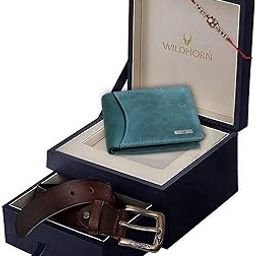 Rakhi Gift Set for Brother - Premium Men's Combo | Gift Set of Leather Wallet & Belt & Rakhi with an Unique Slider Gift Box for Brother (Blue Hunter)-picture-36