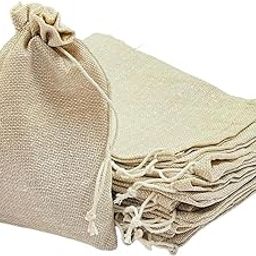 Natural Jute pouch with Drawstring 9x6in/23x15cm, Jute potli bag for gift, Burlap Gift Bags For Festivals, Functions, Baby Showers, Parties, Return Gifts, Handmade & Made in India, Pack of 10-image-42