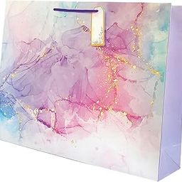 Apex Graphics Big Gift Bag - Paper Bag for Return Gifts - Large Carry Bag for Gifting -Goodie Bag -17 x 13 x 4 inch - Pack of 5 | Purple-82