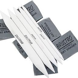 BRUSTRO Kneadable Art Eraser - Pack of 6 with Blending Stump Set | Ideal for Professional Art, Shading, Sketching, Cleaning, Lightening, Correction of Drawings, Fineart.-image-75