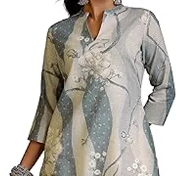 libas Womens Printed Linen Straight Kurti for Women-picture-1