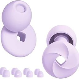 1 Pairs Ear Plugs for Sleeping Noise Cancelling, Earplugs for Swimming,Rave,Work,Motorcycle,Sleep Snoring,Airplanes,High-Fidelity 16 Silicone Reusable Ear Tips in XS/S/M/L 24dB-33dB (Purple, Pack of 1)-19