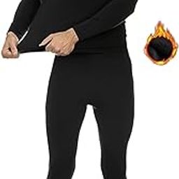Thermal Underwear Set for Men,Adding Velvet and Thickening,Necomi Premium Soft Thermal Underwear Winter Base Layer Tops & Bottoms for Men,Suitable for Daily and Outdoor Sports, Black, XXL-image-78