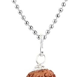 9 Mukhi Nine Face Rudraksha Pendant Locket Small Size Java Bead With White Metal Capping and Chain for Men and Women-image-85