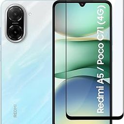CEDO Tempered Glass for Redmi A5 / Poco C71 (4G) | Screen Protector Full HD Quality Tempered Glass Anti-Scratch Edge to Edge Coverage with Easy Installation Kit (Black)-1