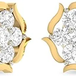 pc jeweller The Elnora 18KT Yellow Gold & Diamond Earring-picture-18
