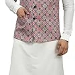 Black Slim Fit Printed Mandarin Collar Nehru Jacket-2