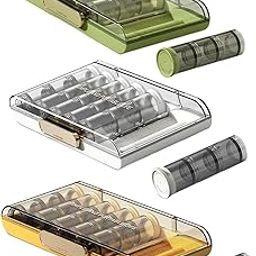 Parssufy Multi Purpose Mini Container Reusable 21-Grid Vitamin Storage Case Weekly Pill Organizer Container Vitamin Organizer 7 Days Pill Organizer White Pill Boxes Pill Case Health Care office home outdoor (White)-picture-24