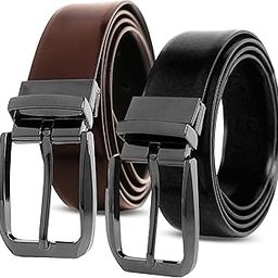 Reversible Men’s Belt | Formal & Casual Synthetic Leather | Rotating Buckle | Adjustable Cut-to-Fit | Dress, Office, Jeans Belt-image-44