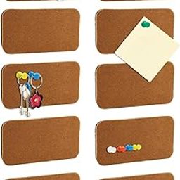 Bulletin Board, Cork Notice Board With 50 Push Pins, Self-Adhesive Felt Pin Board for Wall, Office, Notes, Photos, Schedules (Brown) 10 Packs-18