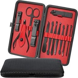 Deoxys Manicure Set, Pedicure Kit, Nail Clippers, Professional Grooming Kit, Nail Tools 12 In 1 with Luxurious Travel Case For Men and Women Upgraded Version beauty tools-image-97