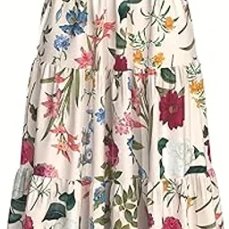 Women’s Long Flared Skirt – Floral Printed Western Summer Wear | Lightweight Soft Fabric | Casual & Festive Maxi Skirt-image-19