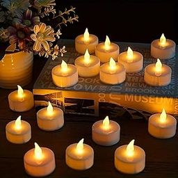 Amster Electric Tea Lights - Realistic Flameless LED Tealight Candles with Warm White Light for Home Décor, Wedding, Party, Diwali, Ganpati, Navratri, Anniversary Decor (Pack of 10)-image-48