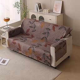 House of Quirk Polyester Sofa Cover Mat - Anti-Slip, Waterproof Couch Protector for Pets - Machine Washable Furniture Protector (Dusky Leaf, 175x170cm, Three Seater)-image-39