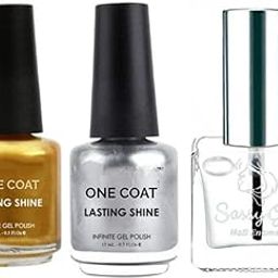 Cosmac professional mirror finish nail polish. [Golden, Silver, Top coat] (Pack of 3)-image-12