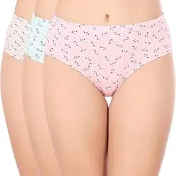 bodycare Women’s Premium Cotton Briefs Mid Rise | Self Design | Inner Elastic Waistband 8491 (Pack of 3)-picture-32