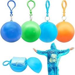 Portable Raincoats Ball, Disposable Emergency Raincoats for Kids, Waterproof Rain Poncho for Traveling, Camping, Cycling Easy to Carry & and Reusable 2 3 time wear Thin (Random Colors)-image-41