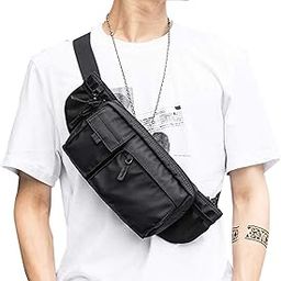 Large Waterproof Black Waist Bag Fanny Pack for Men Women Belt Bag Pouch Hip Bum Bag Chest Bag with Adjustable Strap, Lightweight Fanny Pack for Gym Fitness Workout Travel Work Commuting-image-52